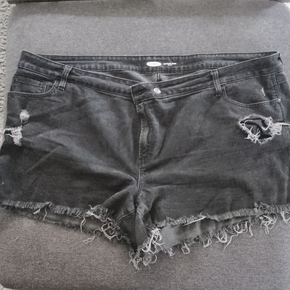 Old Navy Black Distressed Jean Shorts